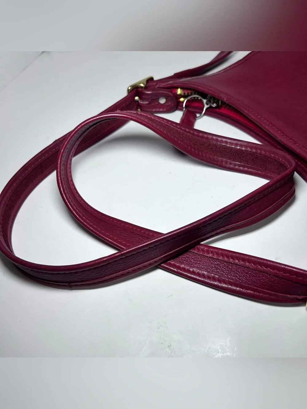 Red Leather Shoulder Bag Classic